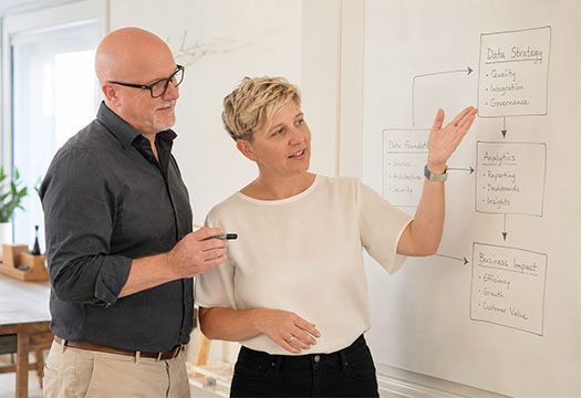 Corinna und Martin am Whiteboard